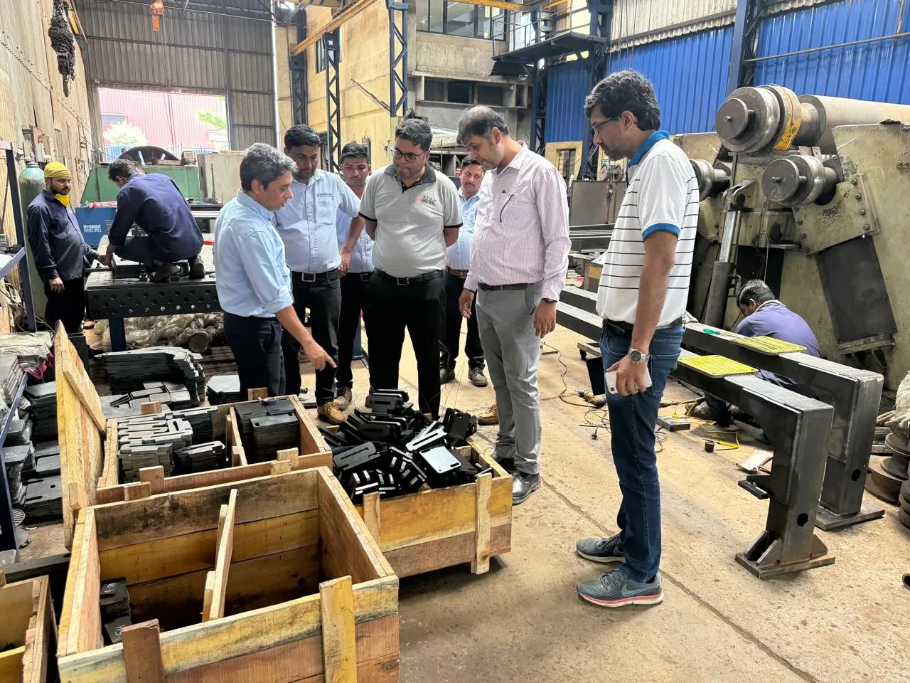 Bosch team reviewing finished engineering spares