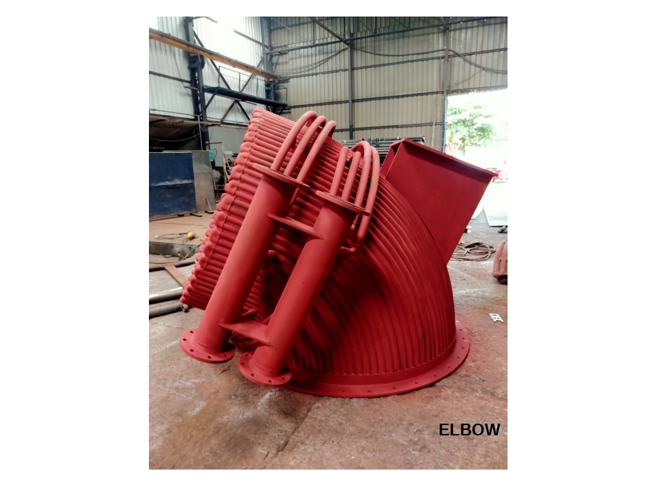 Water cooled pipe elbow