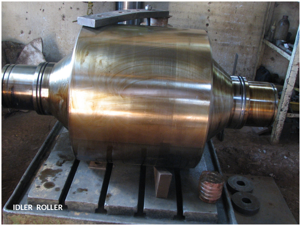 Heavy industrial idler roller assembly