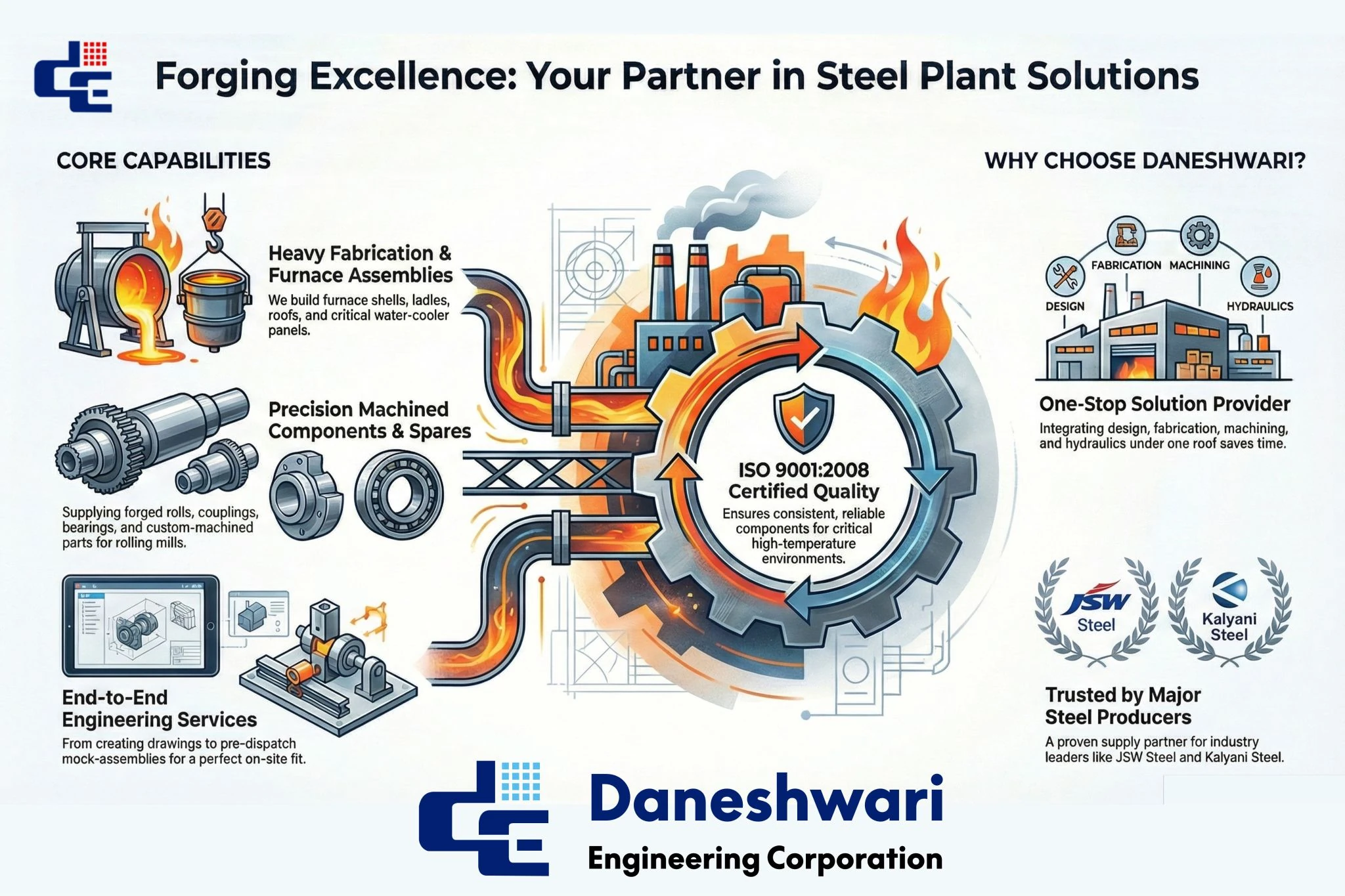 Daneshwari Engineering Forging Excellence Infographic
